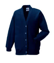 Knitted Cardigan (Navy) with Logo - Boothwood School
