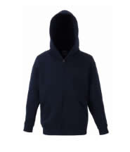P.E. Zipped Hooded Sweatshirt (Navy Blue) with Logo - Hose C of E Primary School