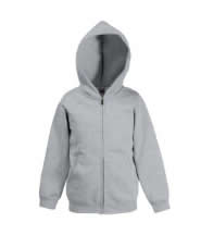 P.E. Zipped Hooded Sweatshirt (Grey) with Logo - Sacred Heart Catholic Academy